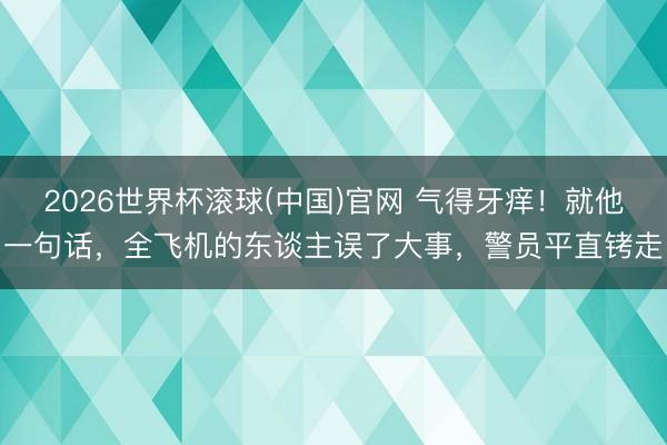 2026世界杯滚球(中国)官网 气得牙痒！就他一句话，全飞机的东谈主误了大事，警员平直铐走