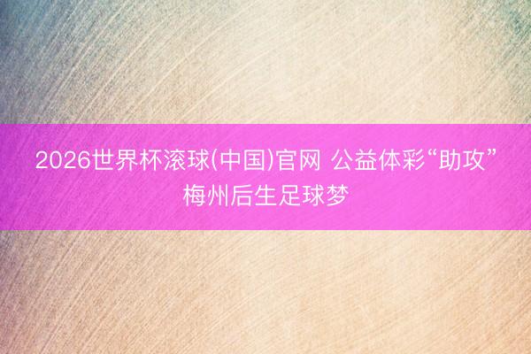 2026世界杯滚球(中国)官网 公益体彩“助攻”梅州后生足球梦