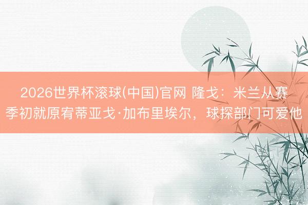 2026世界杯滚球(中国)官网 隆戈：米兰从赛季初就原宥蒂亚戈·加布里埃尔，球探部门可爱他