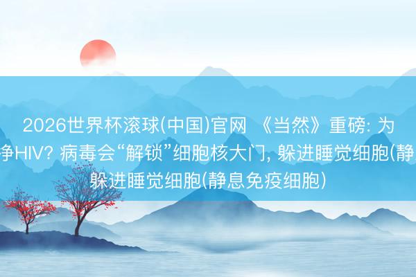 2026世界杯滚球(中国)官网 《当然》重磅: 为什么清不干净HIV? 病毒会“解锁”细胞核大门， 躲进睡觉细胞(静息免疫细胞)