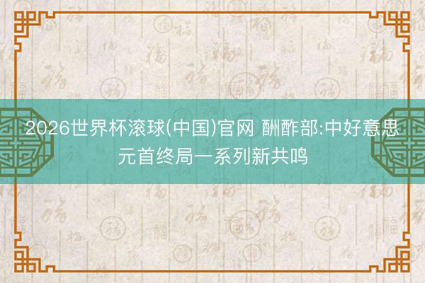 2026世界杯滚球(中国)官网 酬酢部:中好意思元首终局一系列新共鸣
