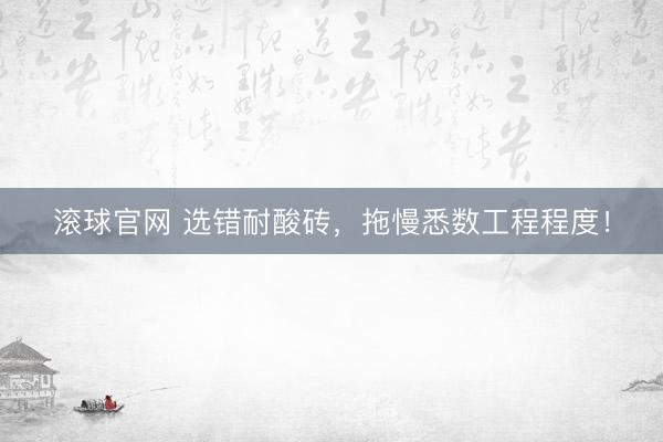 滚球官网 选错耐酸砖，拖慢悉数工程程度！