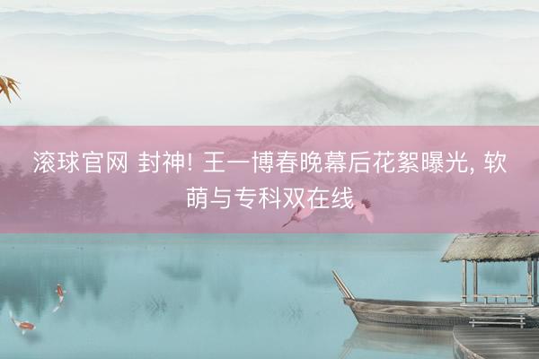 滚球官网 封神! 王一博春晚幕后花絮曝光， 软萌与专科双在线