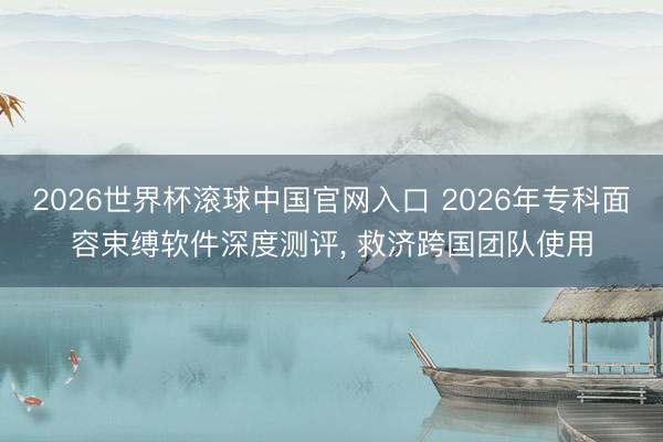 2026世界杯滚球中国官网入口 2026年专科面容束缚软件深度测评， 救济跨国团队使用