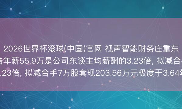 2026世界杯滚球(中国)官网 视声智能财务庄重东谈主、董事会文牍董浩年薪55.9万是公司东谈主均薪酬的3.23倍， 拟减合手7万股套现203.56万元极度于3.64年工资