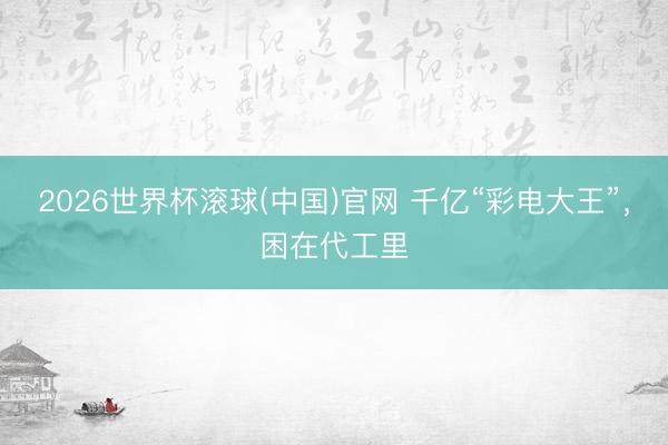 2026世界杯滚球(中国)官网 千亿“彩电大王”，困在代工里