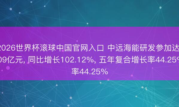 2026世界杯滚球中国官网入口 中远海能研发参加达1.09亿元， 同比增长102.12%， 五年复合增长率44.25%