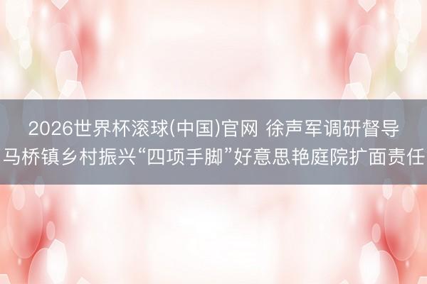 2026世界杯滚球(中国)官网 徐声军调研督导马桥镇乡村振兴“四项手脚”好意思艳庭院扩面责任