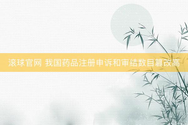 滚球官网 我国药品注册申诉和审结数目篡改高