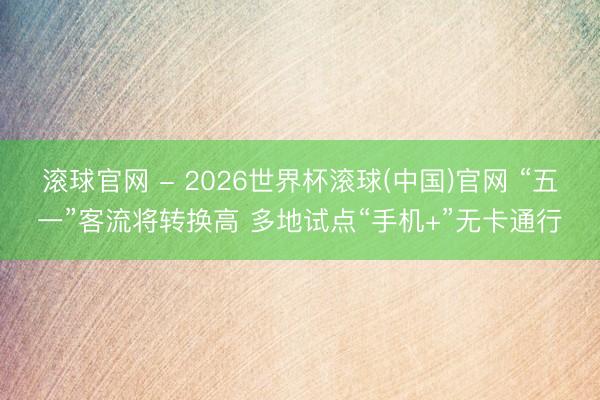 滚球官网 - 2026世界杯滚球(中国)官网 “五一”客流将转换高 多地试点“手机+”无卡通行