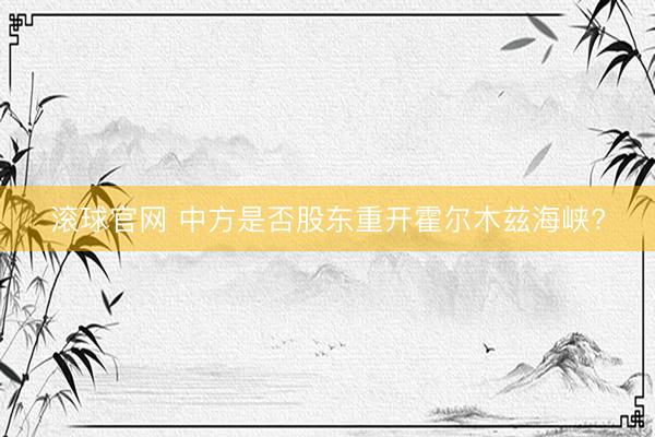 滚球官网 中方是否股东重开霍尔木兹海峡?
