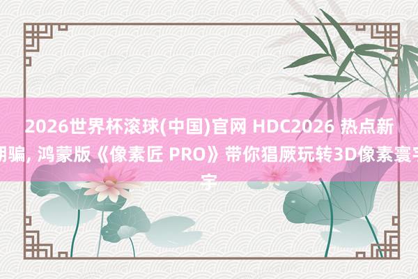2026世界杯滚球(中国)官网 HDC2026 热点新期骗， 鸿蒙版《像素匠 PRO》带你猖厥玩转3D像素寰宇